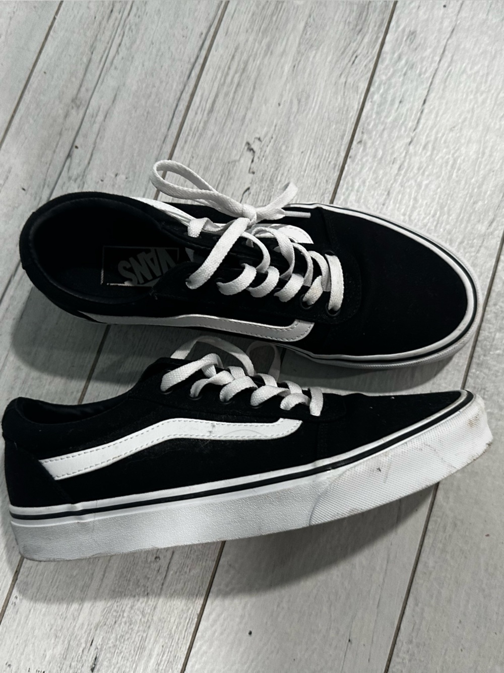 Vans Kids Black & White Old Skool Lace-Up Sneakers